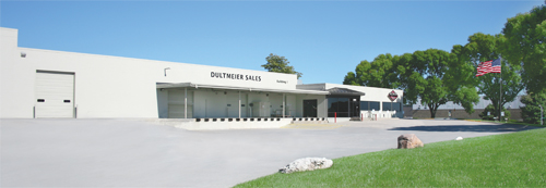 A wide-angle view of the Dultmeier Sales building in Omaha.